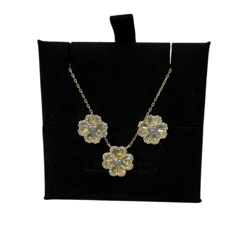 Moissanite Stone Leaf Necklace & Earrings Set | 925 Sterling Silver Jewelryv
